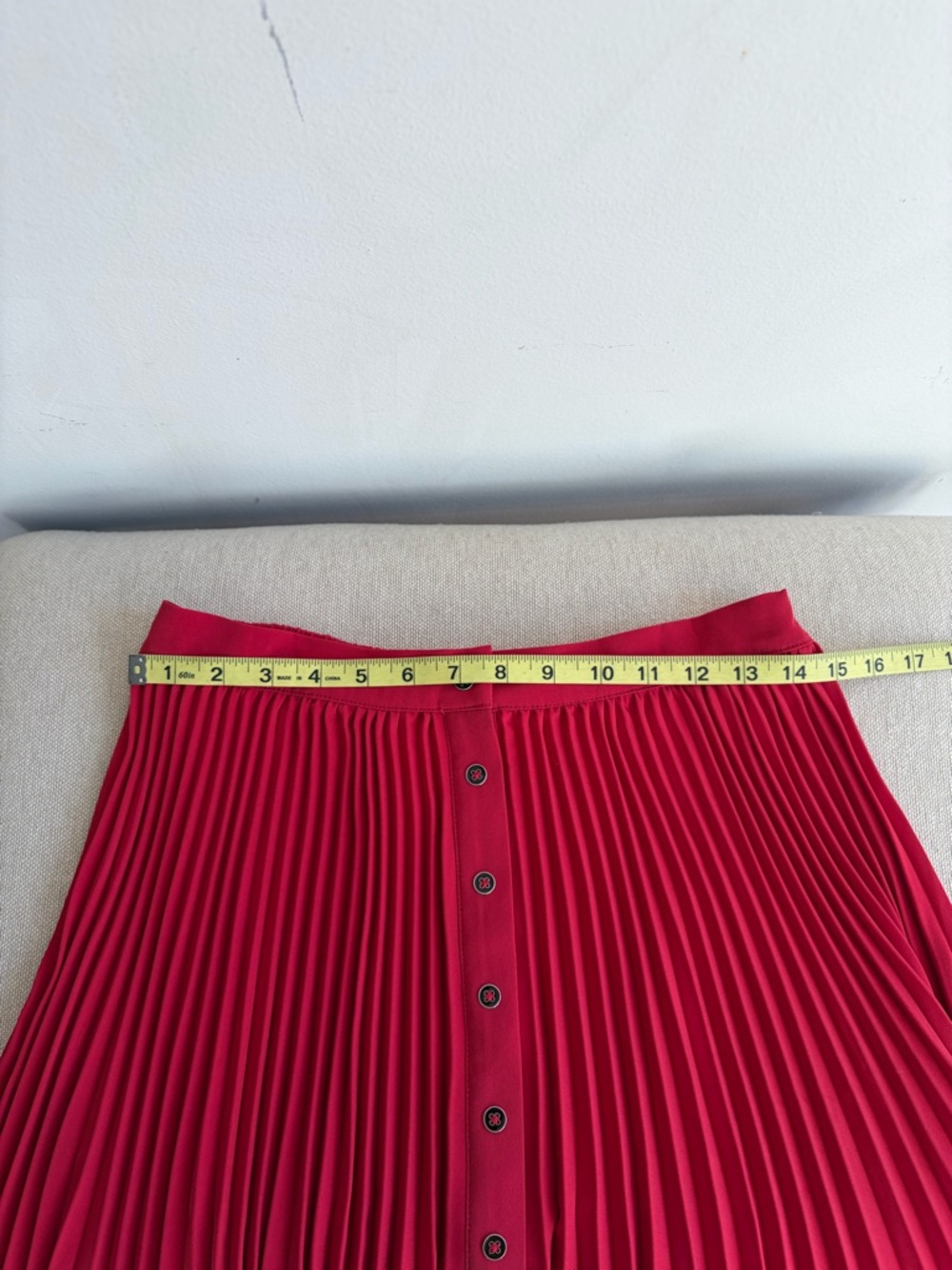 NWT! MAEVE for Anthropologie Red Pleated Button-Front Maxi Skirt Size Small - Picture 8 of 8